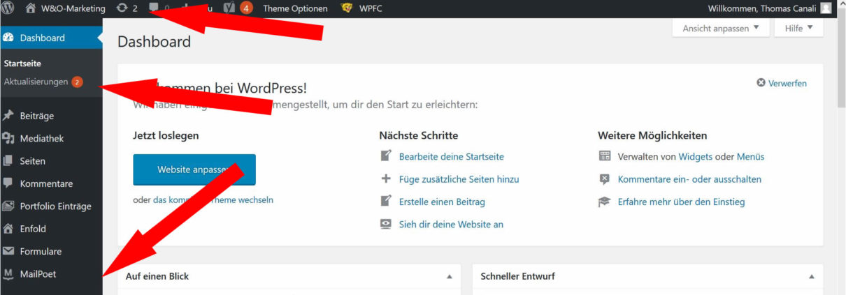 Der Wordpress Backup & Updates Service hilft bei der Aktualisierung von Webseiten.